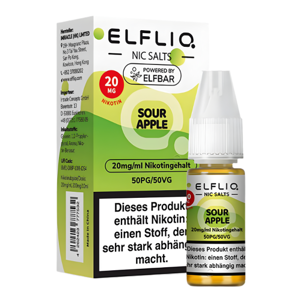 Elfliq 10ml - Sour Apple 20mg