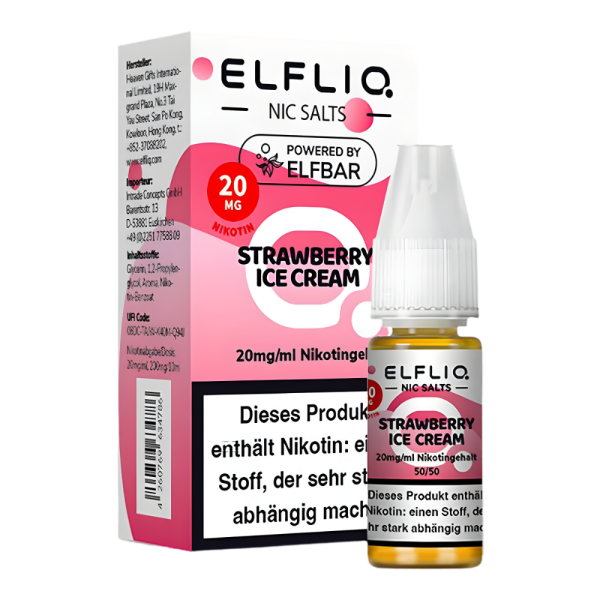Elfliq 10ml - Strawberry Ice Cream 20mg